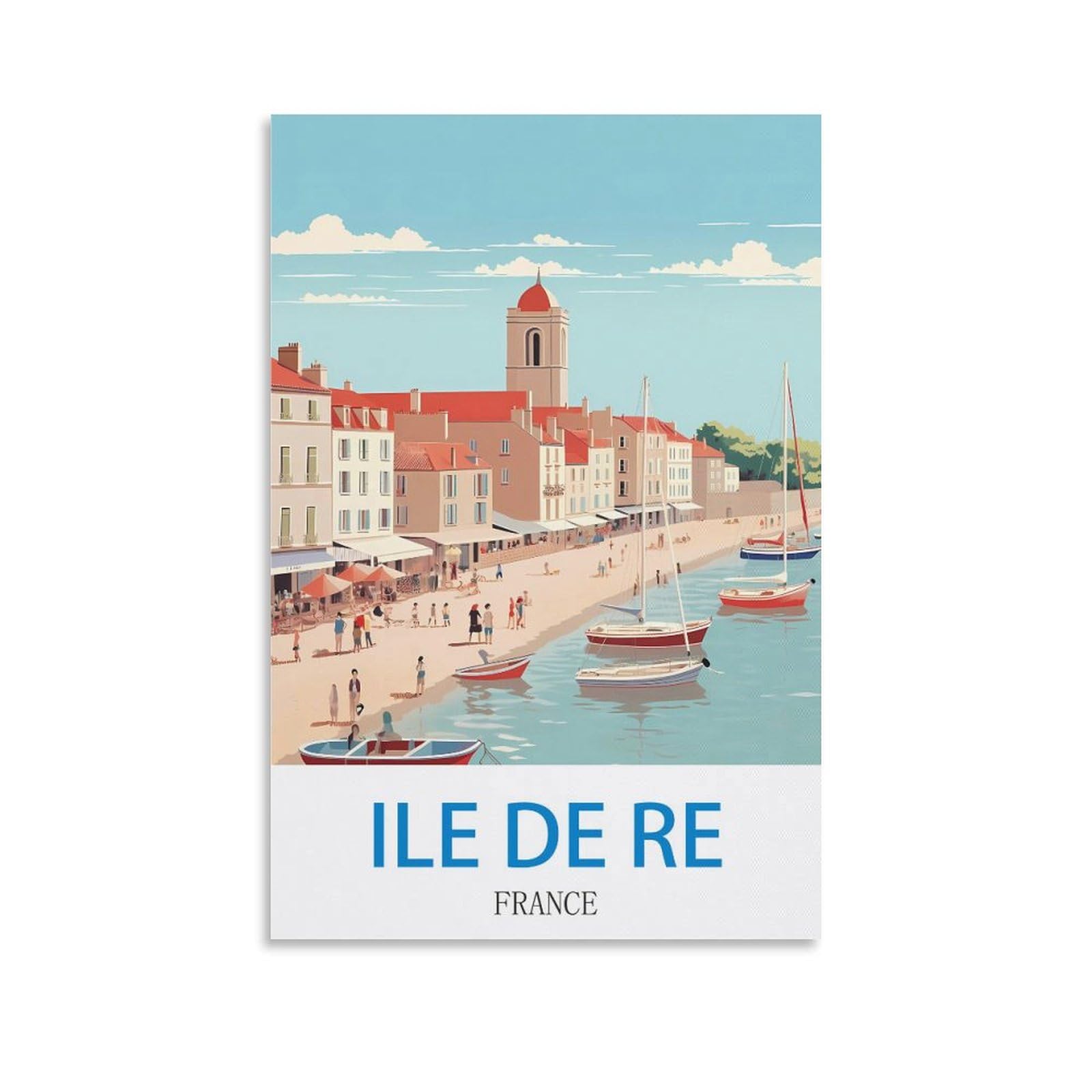 ZHILIJING Ile De Re France Vintage Travel Poster 12x18inch(30x45cm) Decorative Painting Canvas Wall Posters And Art Picture Print Modern Family Bedroom Decor Posters