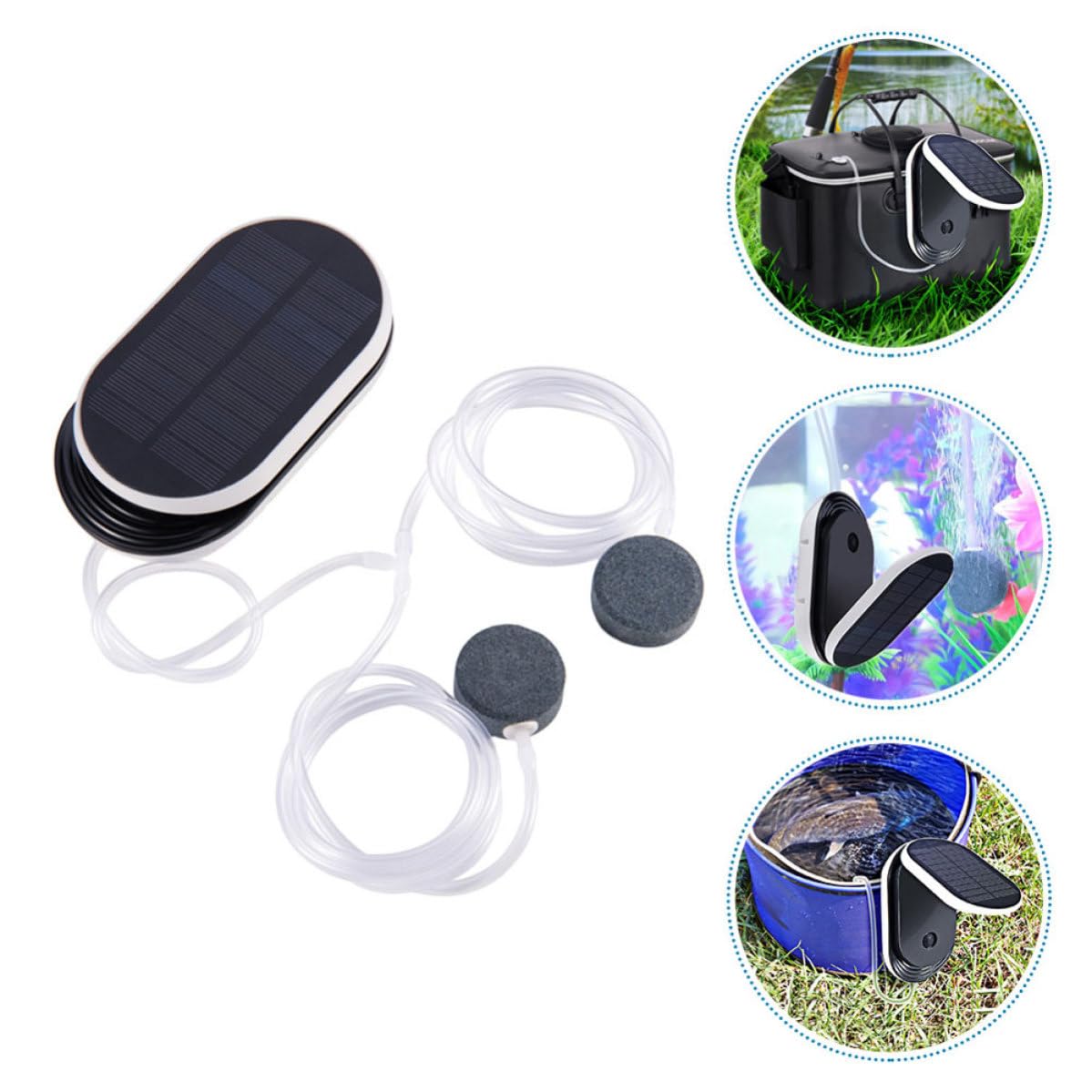 FOMIYES 1stück Solar Oxygen Aerator Portable Solar Powered Pool Pump Leichte Kompakte Sauerstoffpumpe für Teiche Aquarien Fischbecken und Garten Einfache Handhabung für Outdoor belüftung