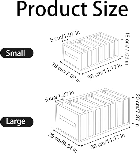 Miniatura 7 de Organizador de ropa de armario, organizador de cajones de 2 piezas, organizador de ropa, organizador de armario, compartimento para jeans, caja de