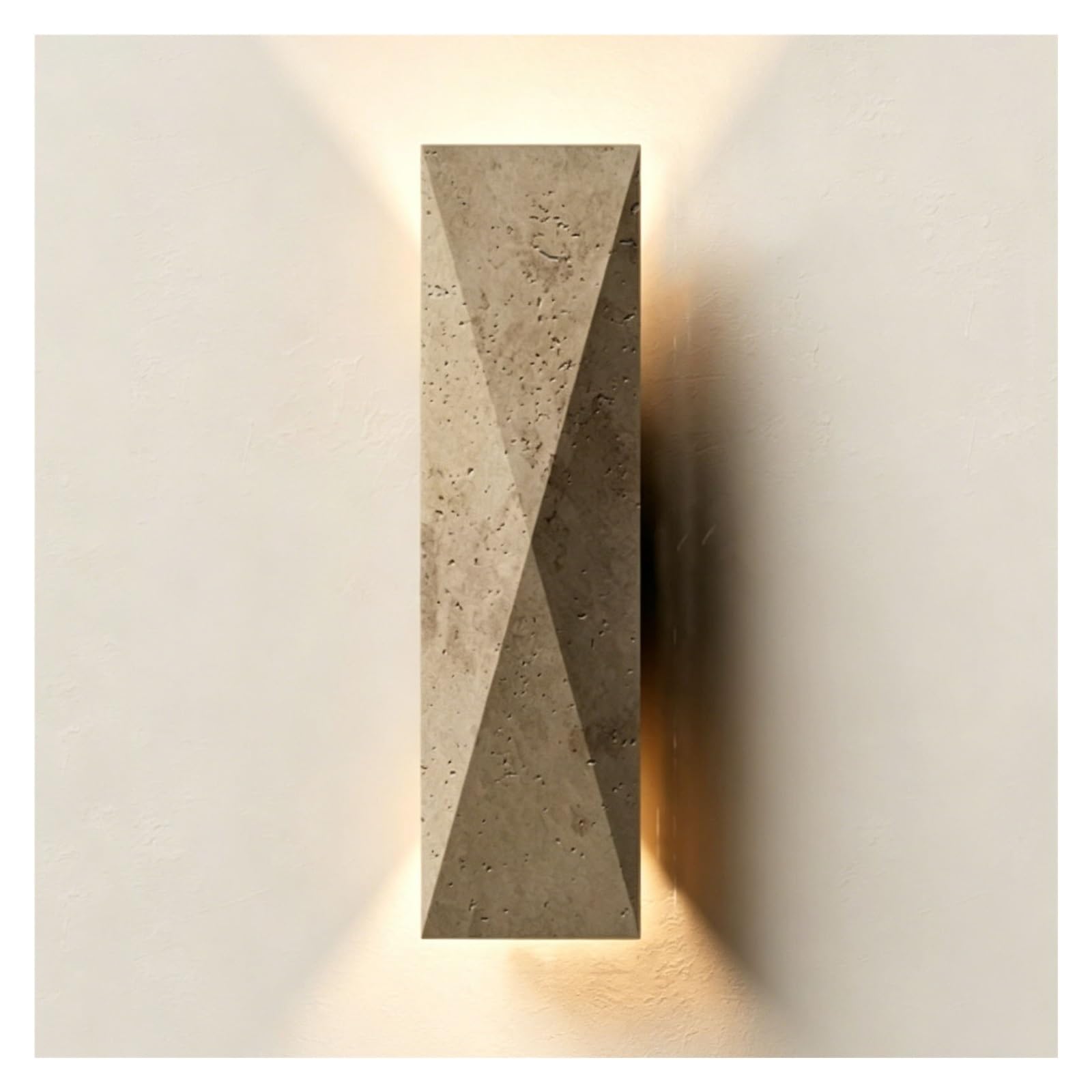 LUOYAOB Natural Travertine Wall Sconce Indoor Outdoor Lighting Modern Stone Wall Lamp for Entrance Hallway Hotel Corridor French Retro Artistic Atmosphere Decor Fixture(42cm)