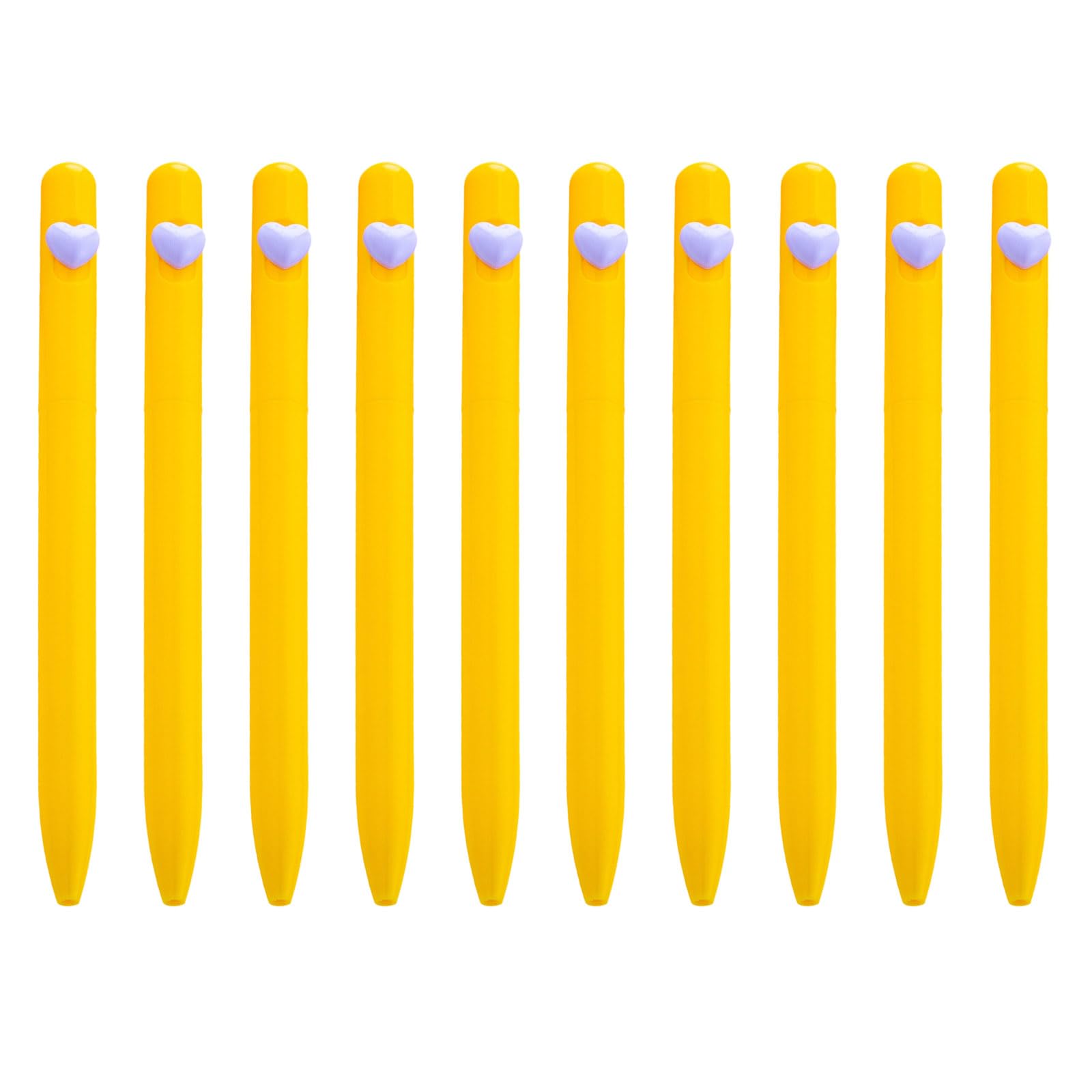 Buxuaaaa 10pcs 1.0mm Ballpoint Pen Smooth Writing Pen Black Inks Stationery Love Heart Ballpoint for School Oil