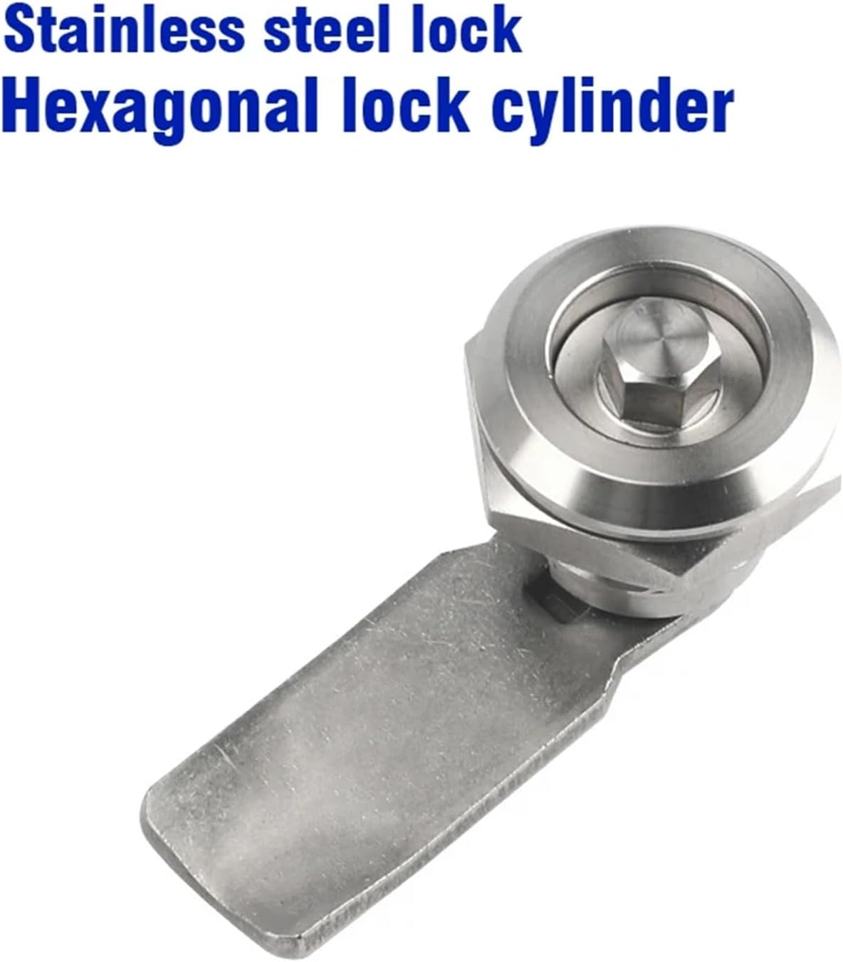Stainless Steel Hexagonal Lock Core Distribution Box Lock Trash Can Lock 304 Stainless Steel 1Pcs
