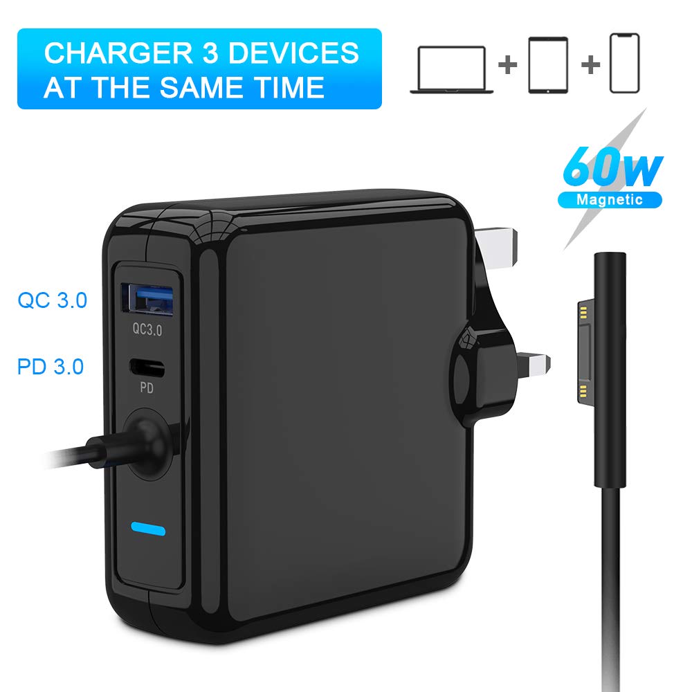 Buy Surface Pro Charger, Rocketek Surface Pro Power Adapter equiped