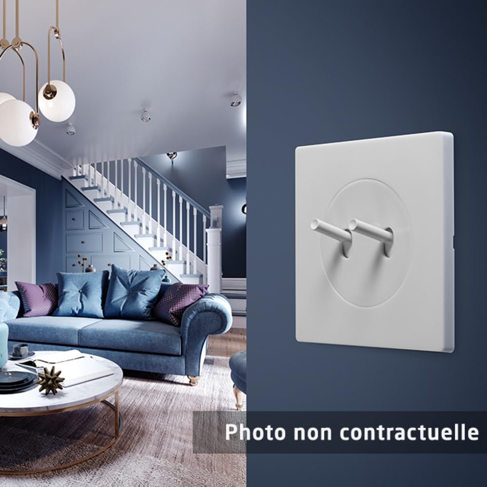 FONTINI Double va-et-vient ALU manette chrome DOM plaque simple métallisée gris