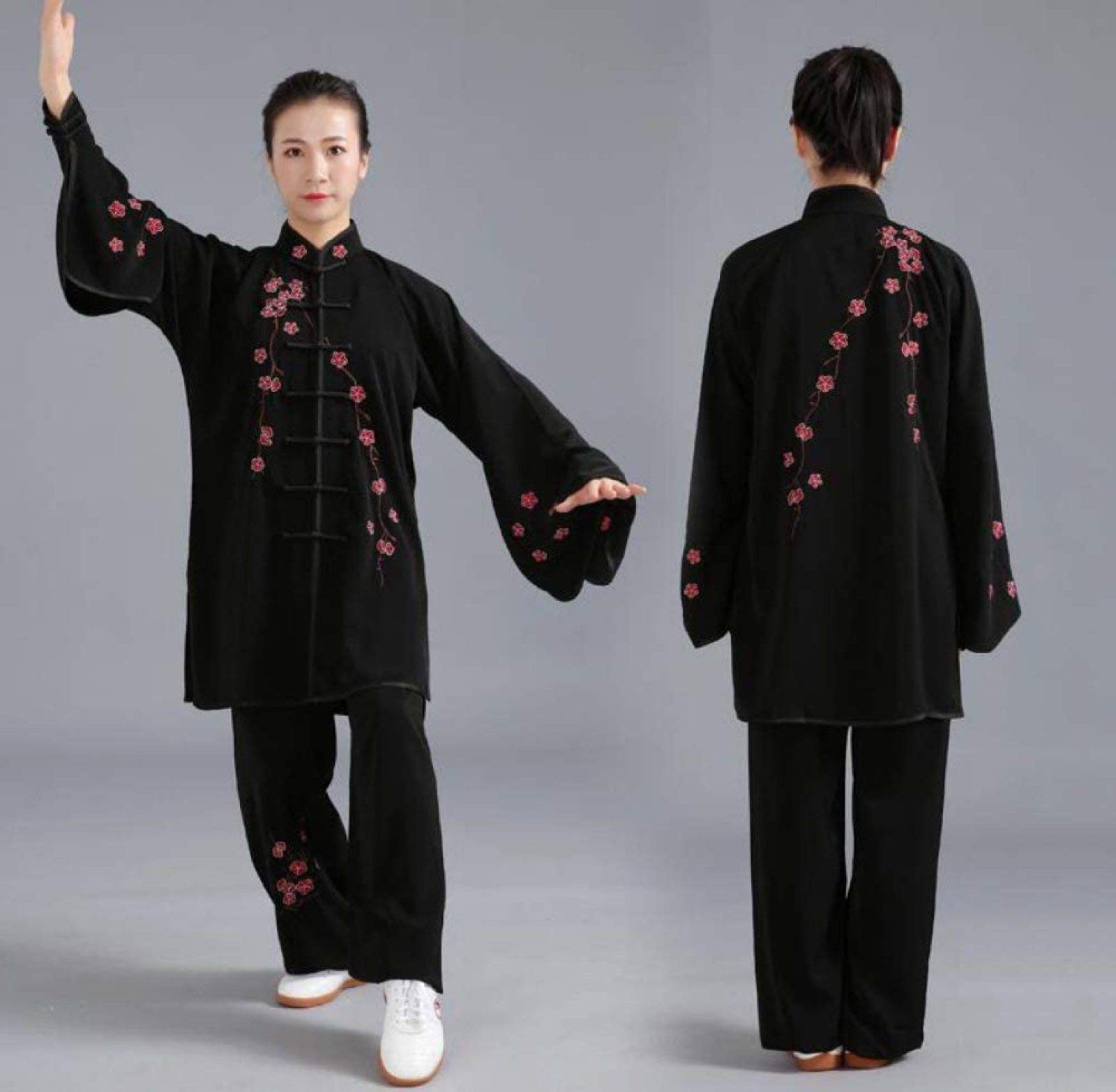 Tai Chi Jednolite Kobiety, Chińskie Tradycyjne Mundury Tai Chi Shaolin Kungfu Ubrania Bawełniane Garnitury Sztuki Walki Wing Chun Odzież, Czarny-L