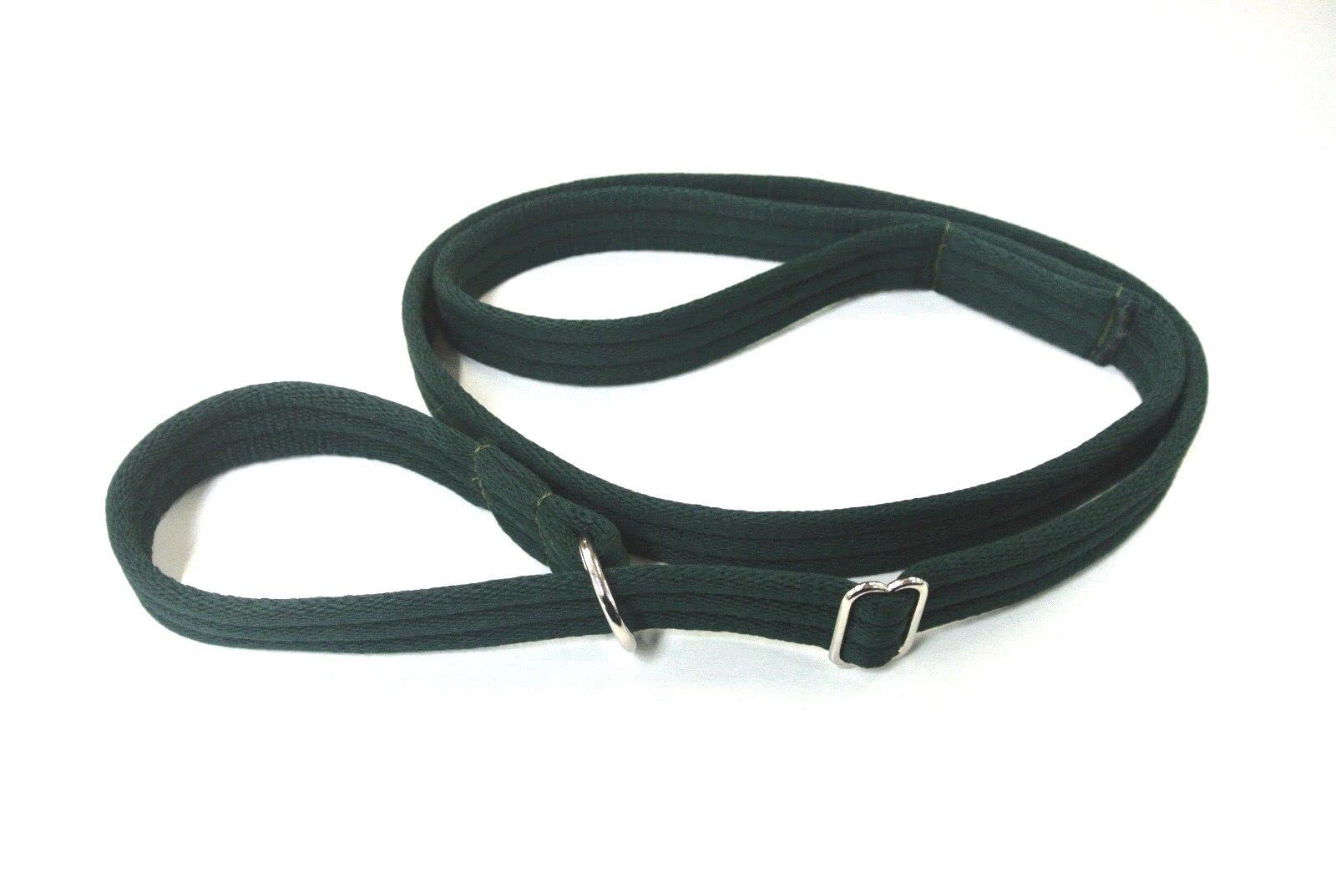 Dog Slip Lead Training Walking Leash 60" Long Obedience Slip On Dog Lead Soft Comfortable Air Webbing In (Forest Green, 25mm)
