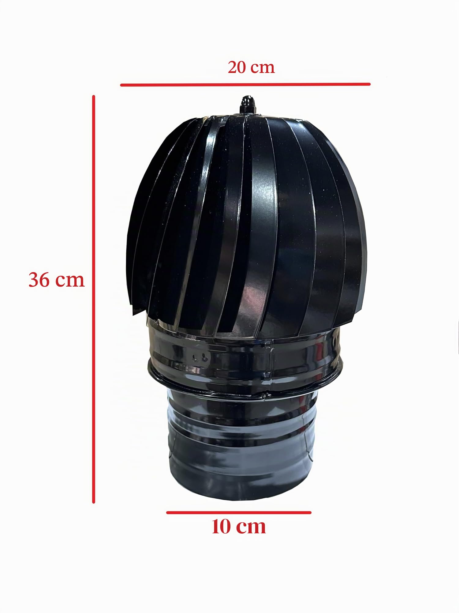 Sombrero para chimenea y estufas Extractor de humos Giratorio color Negro vitrificado diámetro 100mm