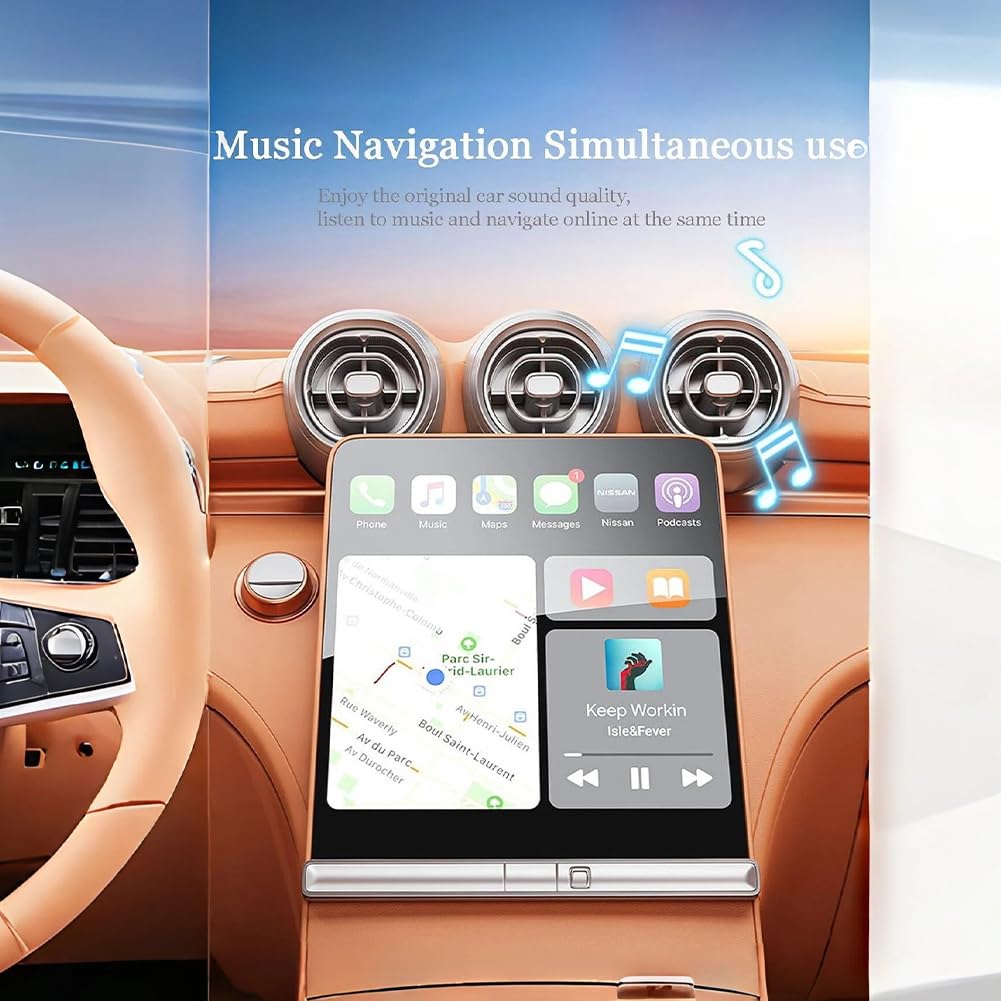 Adaptador Inalámbrico CarPlay para VW Tiguan/Touran/Transporter 2016-2024, Adaptador 2 EN 1, Conversión Cableado Inalámbrico, Conexión Estable, Plug Play,Red
