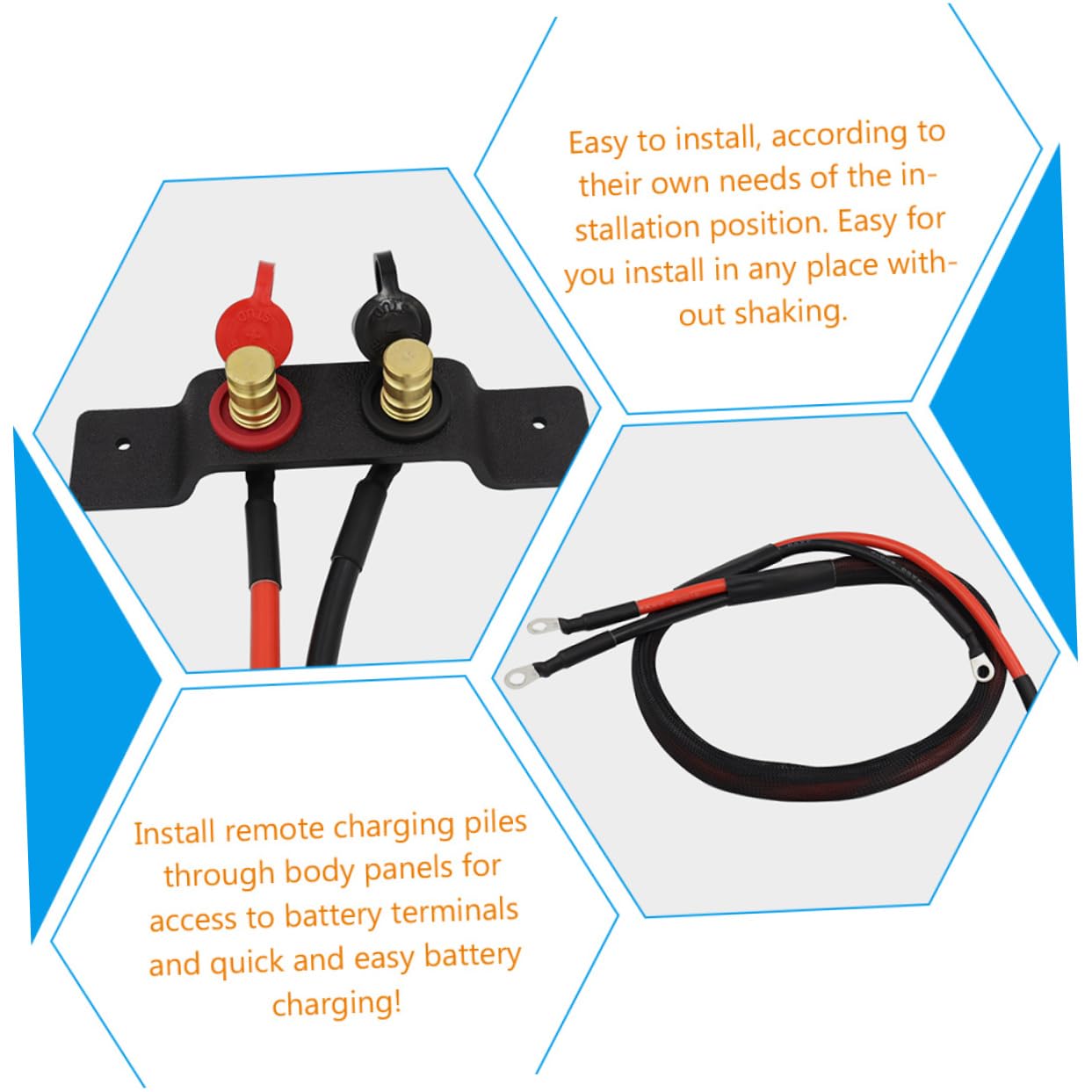 VALICLUD Câble de Démarrage Batterie X3 pour Vtt Can-am, Kit Rallonge Haute Tension 0,7 Cm, Connecteurs Bornes Batterie Étanches, Accessoires Démarrage Rapide Véhicules Tout-