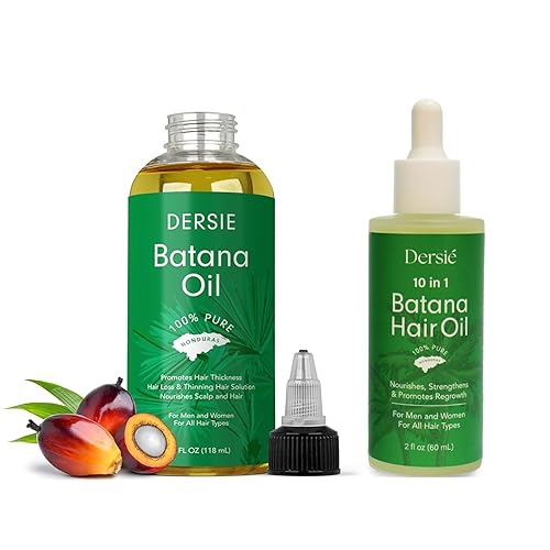 Batana Hair Growth Bundle Aceite de Batana crudo orgánico 100% puro y aceite de crecimiento del cabello vegano 10 en 1 natural con romero - 6 fl oz