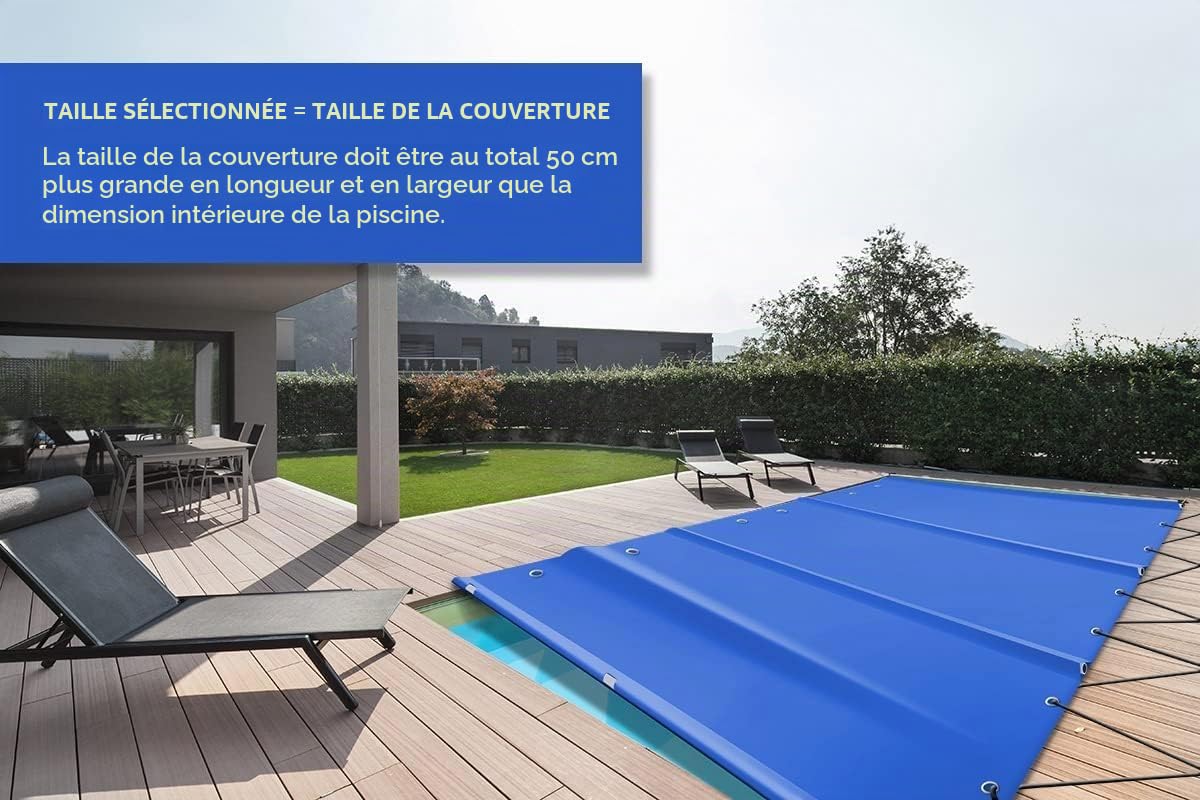 ANKO PLANEN Couverture de Piscine de sécurité Enroulable pour Une sécurité maximale - Bâche Camion PVC 680 g/m² - Couverture Toutes Saisons été & Hiver - sans Barres (3 m x 5 m, Anthracite RAL7016)