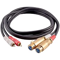 Vista 4 de Seismic Audio Cable de conexión XLR hembra a macho doble de 3 pies - XLRF a 2-RCA (SA-DRCXLF3)