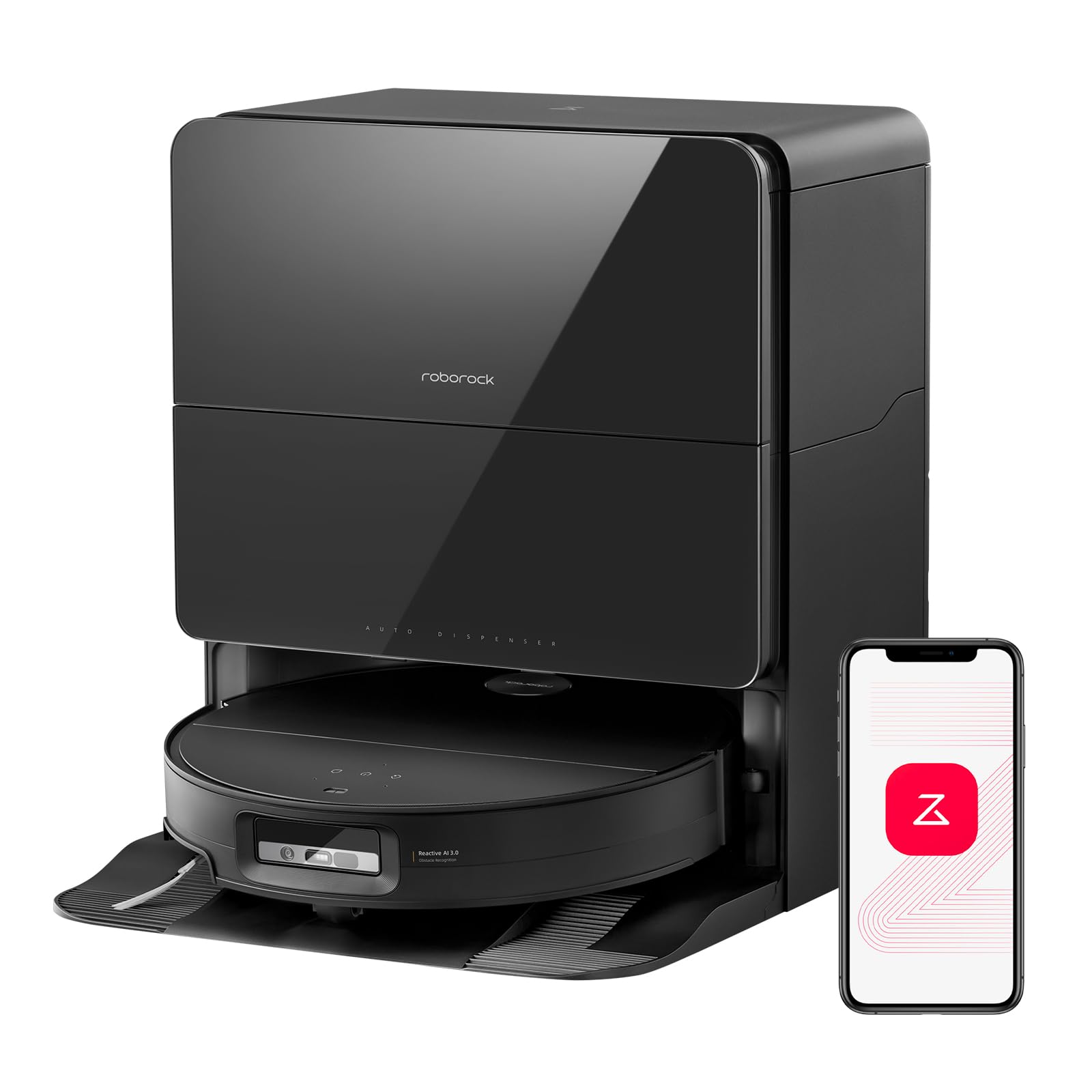 Saros 10 Robot Vacuum and Mop, 22,000Pa Suction, AI Obstacle Avoidance, 3.14-inch Ultra Thin, Auto Detachable Mop, Zero Tangling Main Brush, Hot Water Mop & Dock Self Cleaning, Pet Friendly