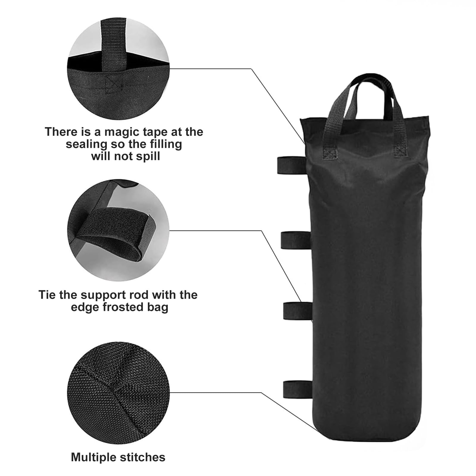 Set di 8 Pesi per Gazebo 50x20 cm, Sacchi di Sabbia per Gambe di Tende Pop-Up, Realizzati in Tessuto Oxford Resistente, Pesi di Stabilizzazione per Gazebo, Giardino e Spiaggia