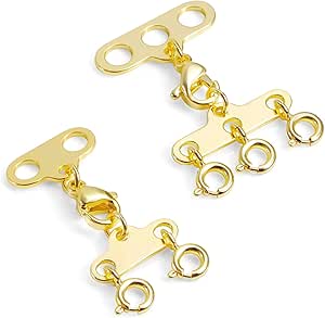 Solid gold necklace layering clasp Clearance