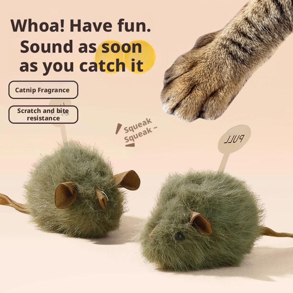 Ratón de juguete interactivo para gatos, ratones electrónicos de movimiento automático con cola peluda, divertido ejercicio en interiores y exteriores para gatitos y gatos