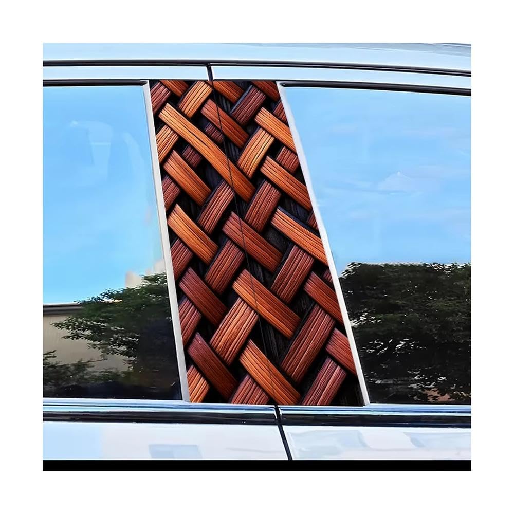 Bertdcx One Color Car Center Pillar Stickers Woven Texture B-Pillar Scratch Protection Auto Parts