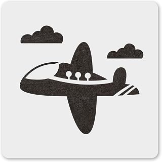 MAGJUCHE Airplane Cloud Stencil 12 Inches, Reusable Plane Stencil for Painting DIY Crafts Decor