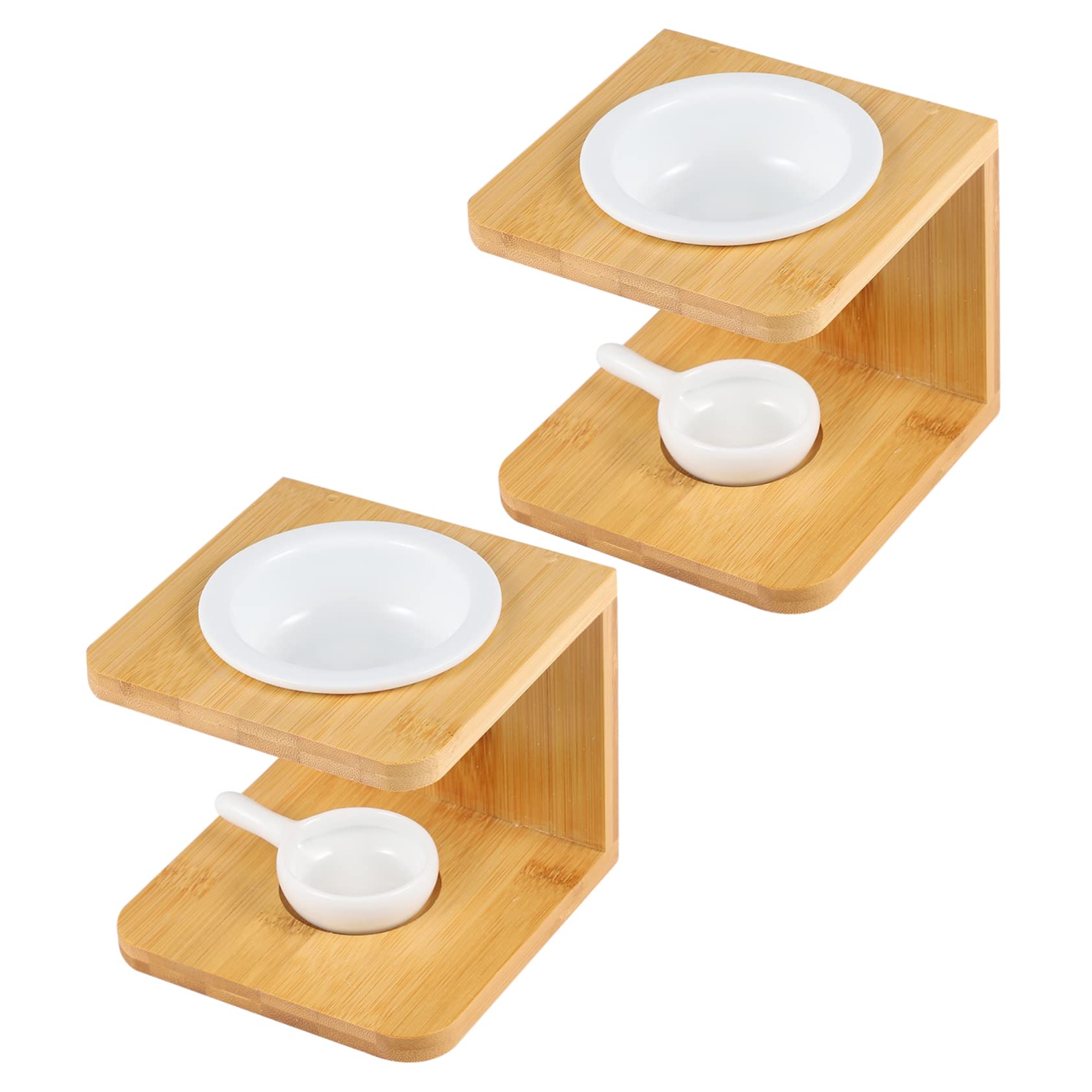 ABOOFAN 2sätze Duftkerze Aus Holz Duftkerze Aus Bambus Duftbrenner Teelicht-ölbrenner Aromatherapie-ofen Räuchergefäß Aus Holz Räuchergefäß Aus Bambus Aromatherapie Ofen Mit Kerzenhalter f