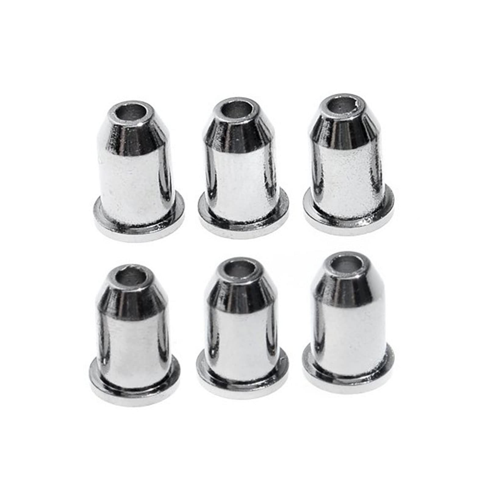 Nongyu Argent 6Pcs/Set Guitar String Ferrules Guitar String Caps Mounting Buckle Through Body Ferrules Bushing For Electric Guitars