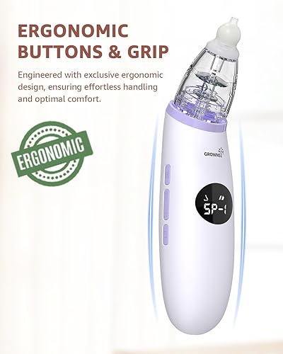 Miniatura 3 de GROWNSY Aspirador Nasal para Bebé  Succionador de Nariz para Bebé  Succión Eléctrica de Nariz para Niños Pequeños, Succionador Ergonómico de Mocos