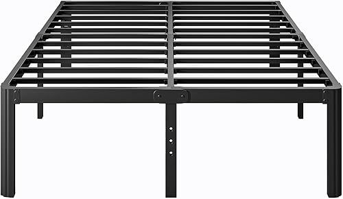 Miniatura 24 de Marco de cama Full Size de 18 pulgadas de alto, no necesita somier, marco de cama de metal con plataforma Full Size, sin ruido, fácil montaje,