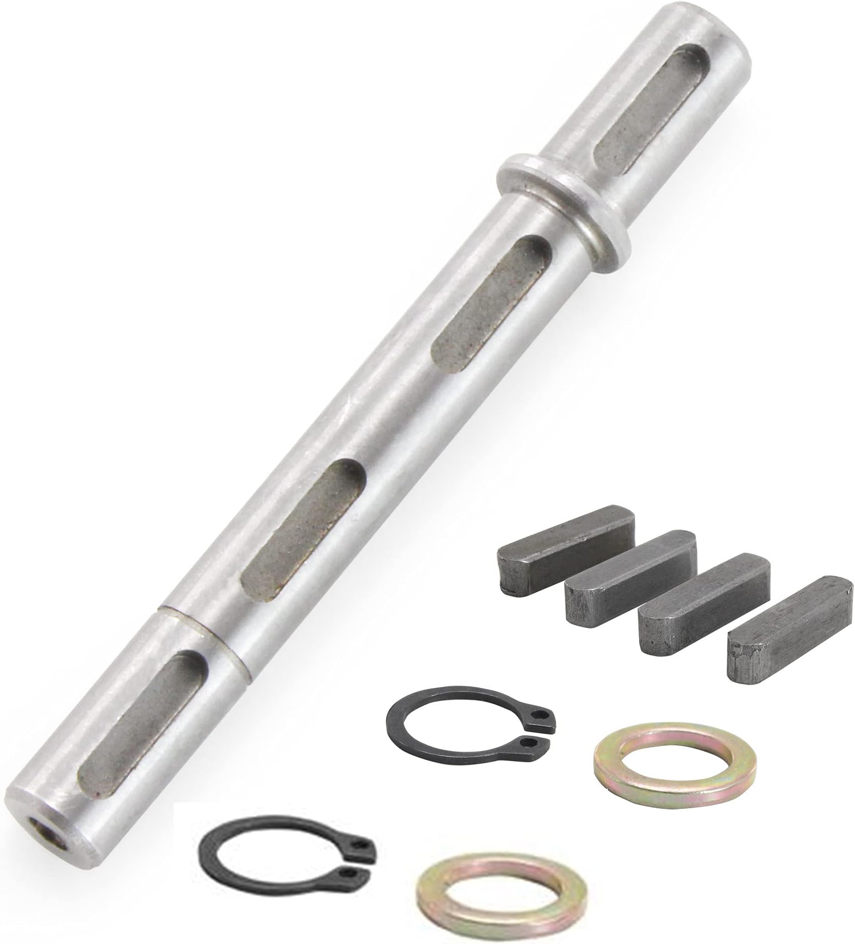 Output Double Shaft Diameter 14mm Output Shaft 0.55" Dual Shaft Output Length 130mm fit for Worm Reducer Gearbox NMRV030 RV030 Nema23 Stepper Motor with Gaskets S Ring Corner pin