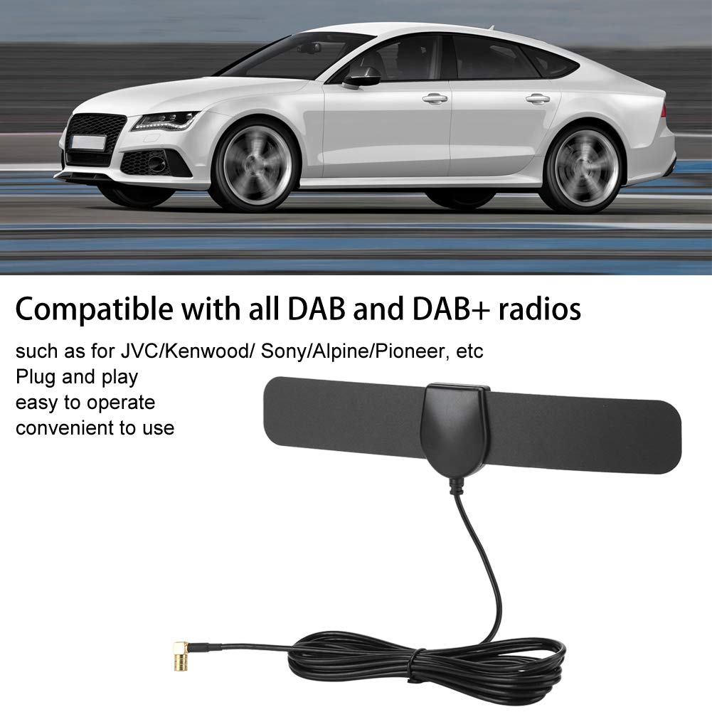 Cuifati Samochodowa Cyfrowa Antena DAB, Kompatybilna z JVC/Kenwood/Sony, Plug and Play