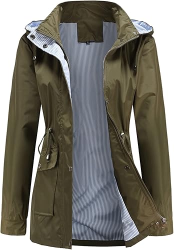 Miniatura 3 de MODFUL Chubasquero impermeable para mujer, chaqueta impermeable con capucha ligera