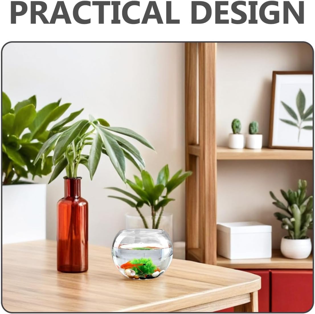 DOITOOL Round Glass Fish Bowl Vase Micro Landscape Container Moss Ecological Terrarium for Indoor Plant Decoration 5.90X5.90X4.72In Home Office Centerpiece