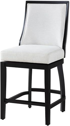 Miniatura 6 de Home Katherine - Taburete giratorio de bar con mecanismo de giro de 360, taburetes modernos de granja para encimera de cocina con tapicería de tela