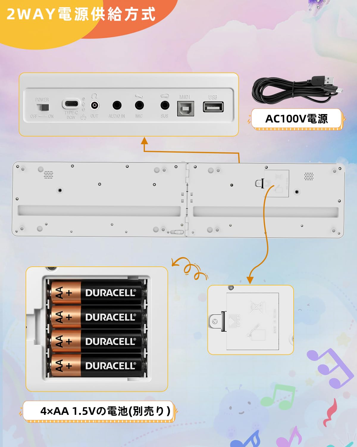 Amazon.co.jp: 電子ピアノ 折りたたみ 電子キーボード 61鍵盤