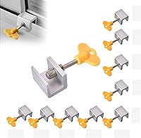 YIHAOSSING 10-Pack Sliding Window Locks with Keys - No-Drill Aluminum Stoppers for Child Safety & Burglar Proof Security