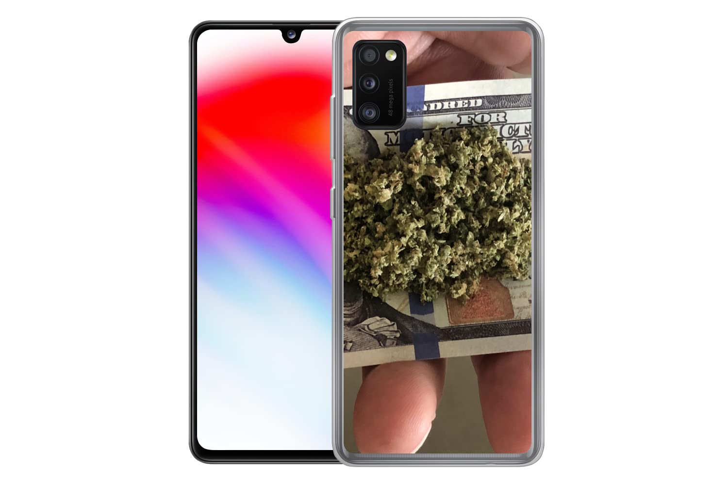 Funda para Samsung Galaxy A41 - Marihuana en un Billete de 100 dólares - Funda de Silicona/Funda Blanda para teléfono móvil