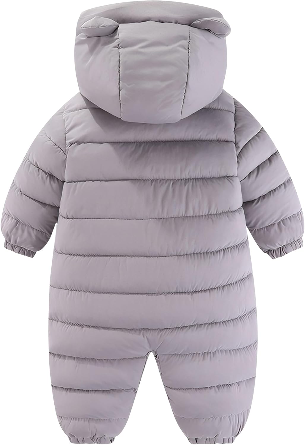 KIDDLETOWN Babyoverall, winter, fleece, romper, sneeuwpak met capuchon, pasgeborenen, beer, sneeuwpak, jongens en meisjes, eendelig pak voor 0-12 maanden, grijs, 0-3 Maanden