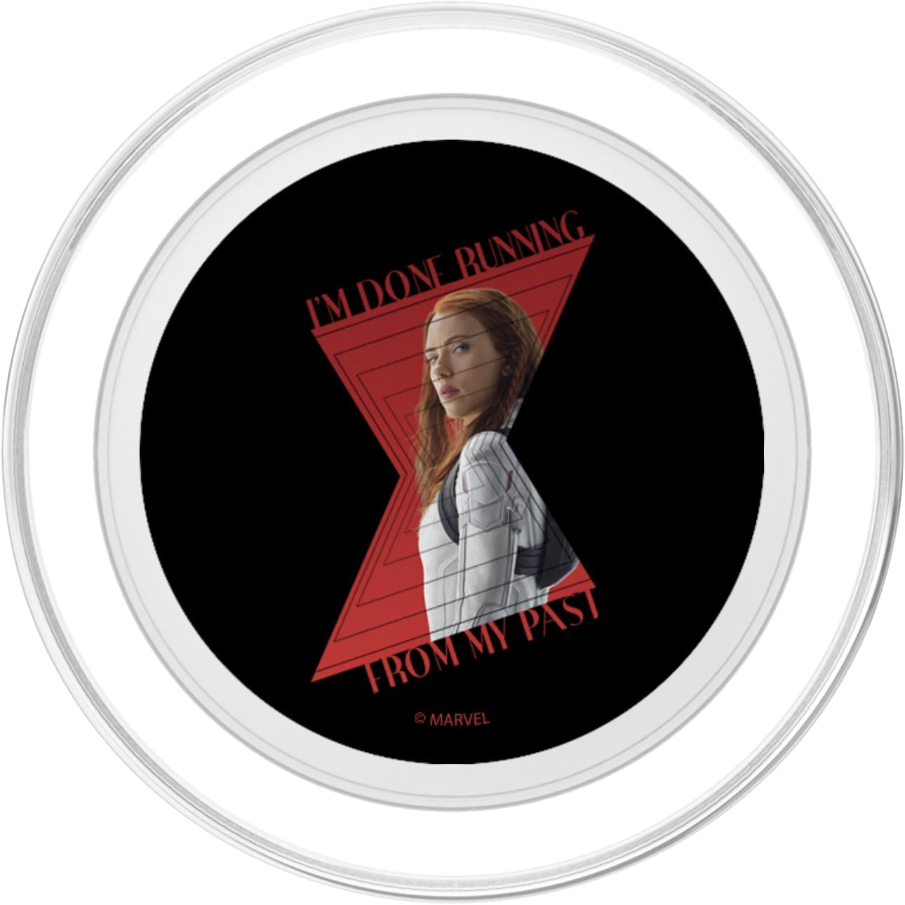 Marvel Black Widow Movie Done Running From My Past Portrait PopSockets MagSafe PopGrip for iPhone