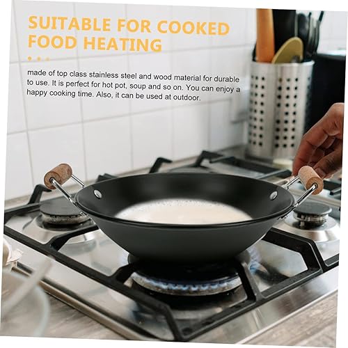 Miniatura 5 de OKUMEYR Sartén antiadherente de acero inoxidable, 2 unidades, sartén antiadherente de acero inoxidable, sartén pre-sazonada, wok coreano, sartén