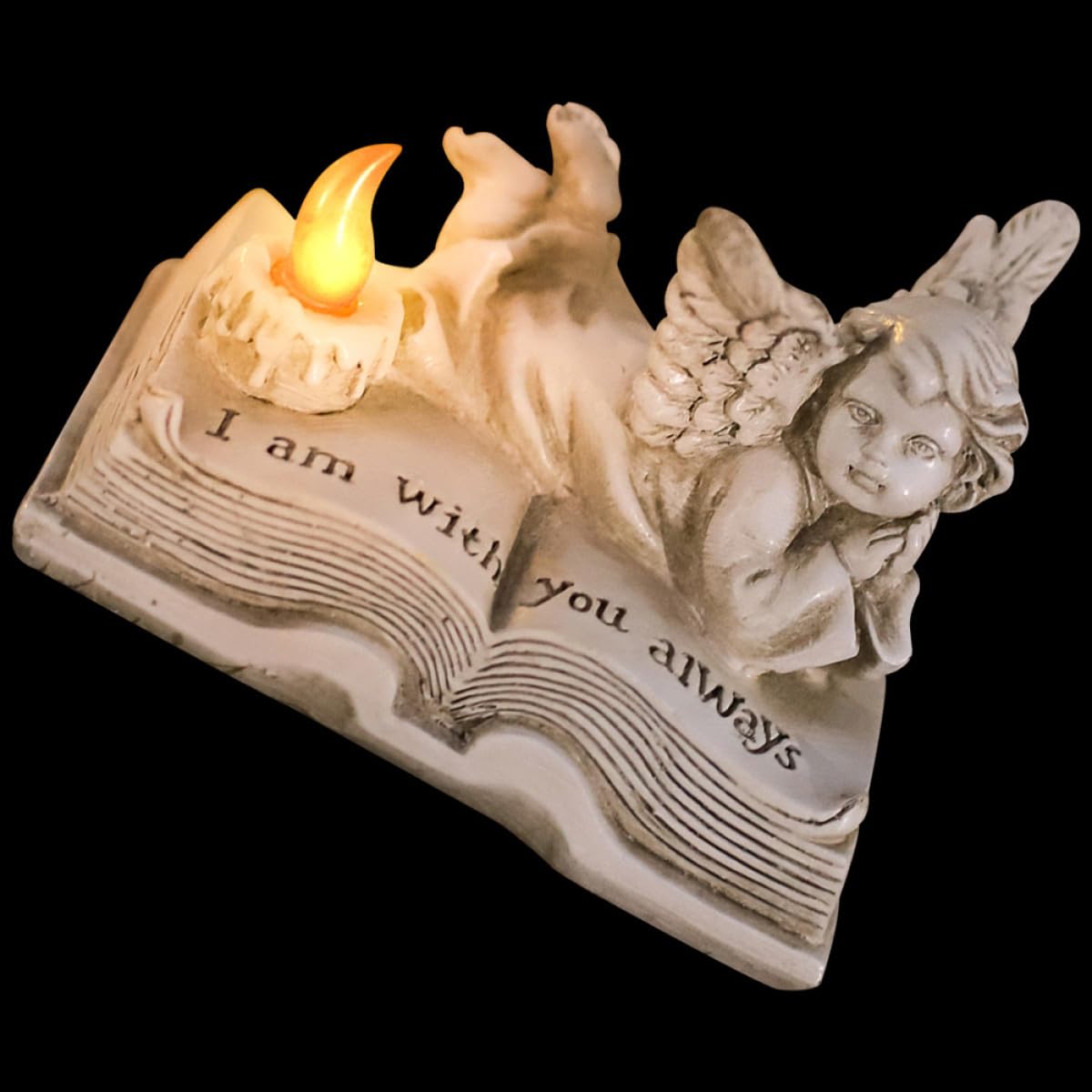 Jardin et intérieur décorés avec la statue d'ange lumineuse en résine