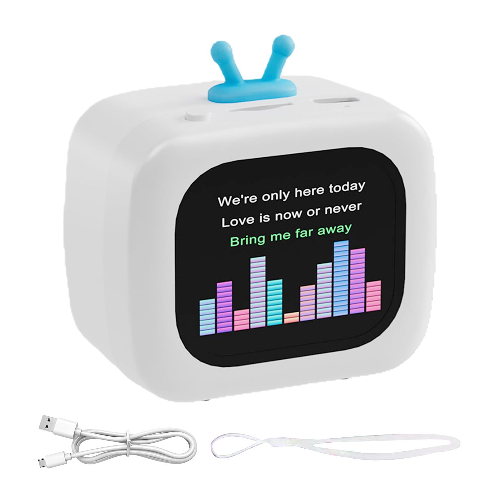 Portable Speaker | Pocket Speaker TV Design - Portable Music Device with LCD Screen for Holidays Hiking Outdoor Camping College Garage Gym Dorm