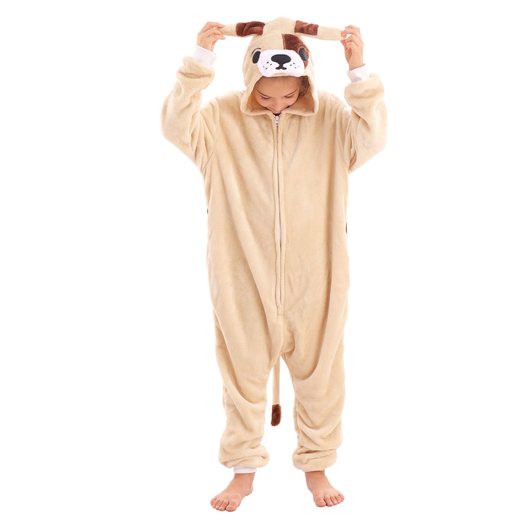 WAFUNNE Costume grenouillère animal pour enfants, garçons, filles, femmes, hommes, cosplay, Halloween, bouledogue