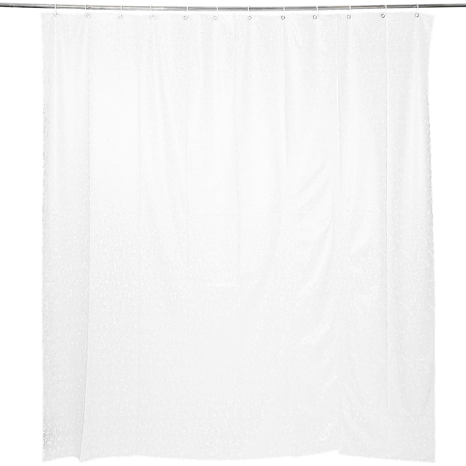 Rideau de douche étanche avec crochets et motif galets facile à nettoyer