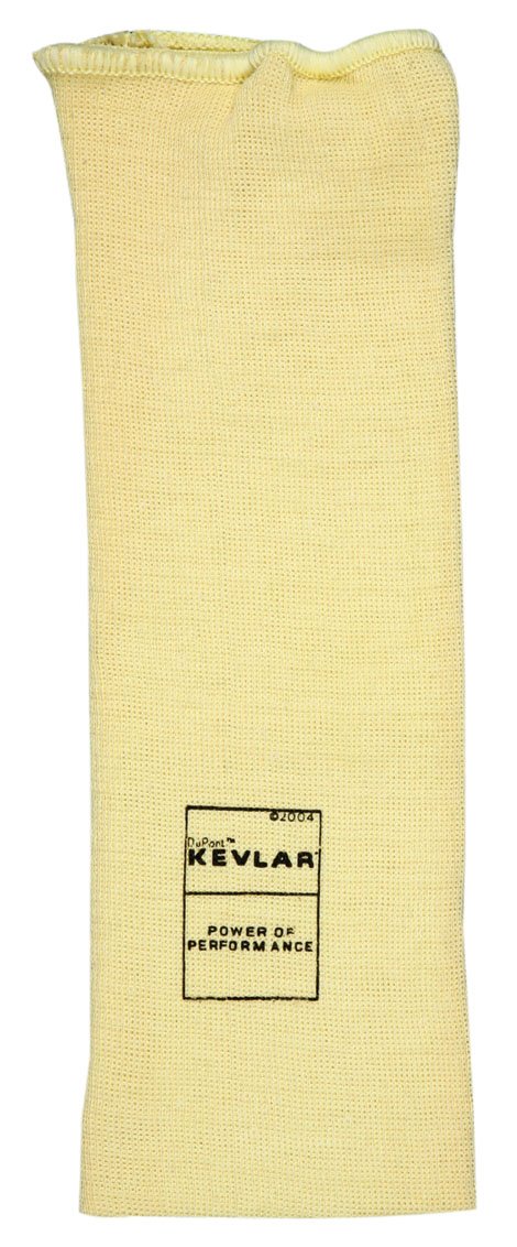 MCR Safety9371 Kevlar Regular Weight 24 Gauge Plain Sleeve, Yellow, 10-Inch, 1-Pair