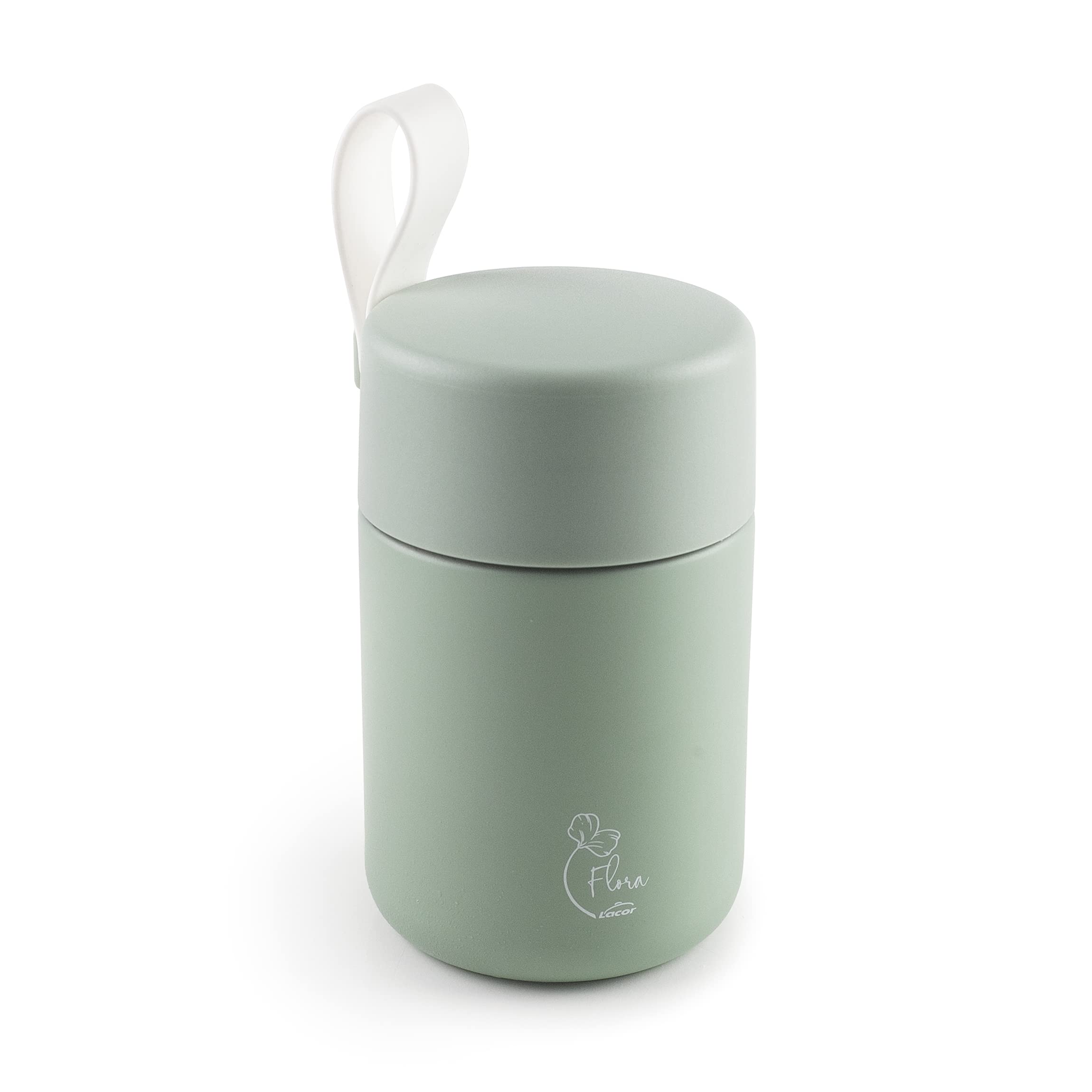 LACOR - 62635 - Flora Food Thermos Bottle, Thermal Bottle, Stainless Steel, Double Walled, BPA Free, 8.5 cm, 360 ml, Blue