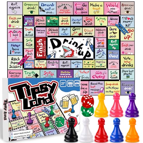 Vellibring Drinking Board Games for Adults with Waterproof Rubber Mat Fun Interactive Drinking Games...