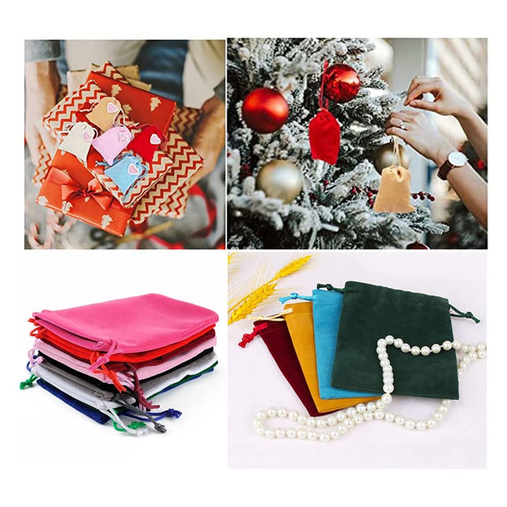 6 pezzi sacchetti di velluto 30 * 40 cm, sacchetti per gioielli con coulisse, sacchetti regalo in velluto a tunnel con coulisse, sacchetti regalo per dolci, sacchetti regalo per Natale, festa