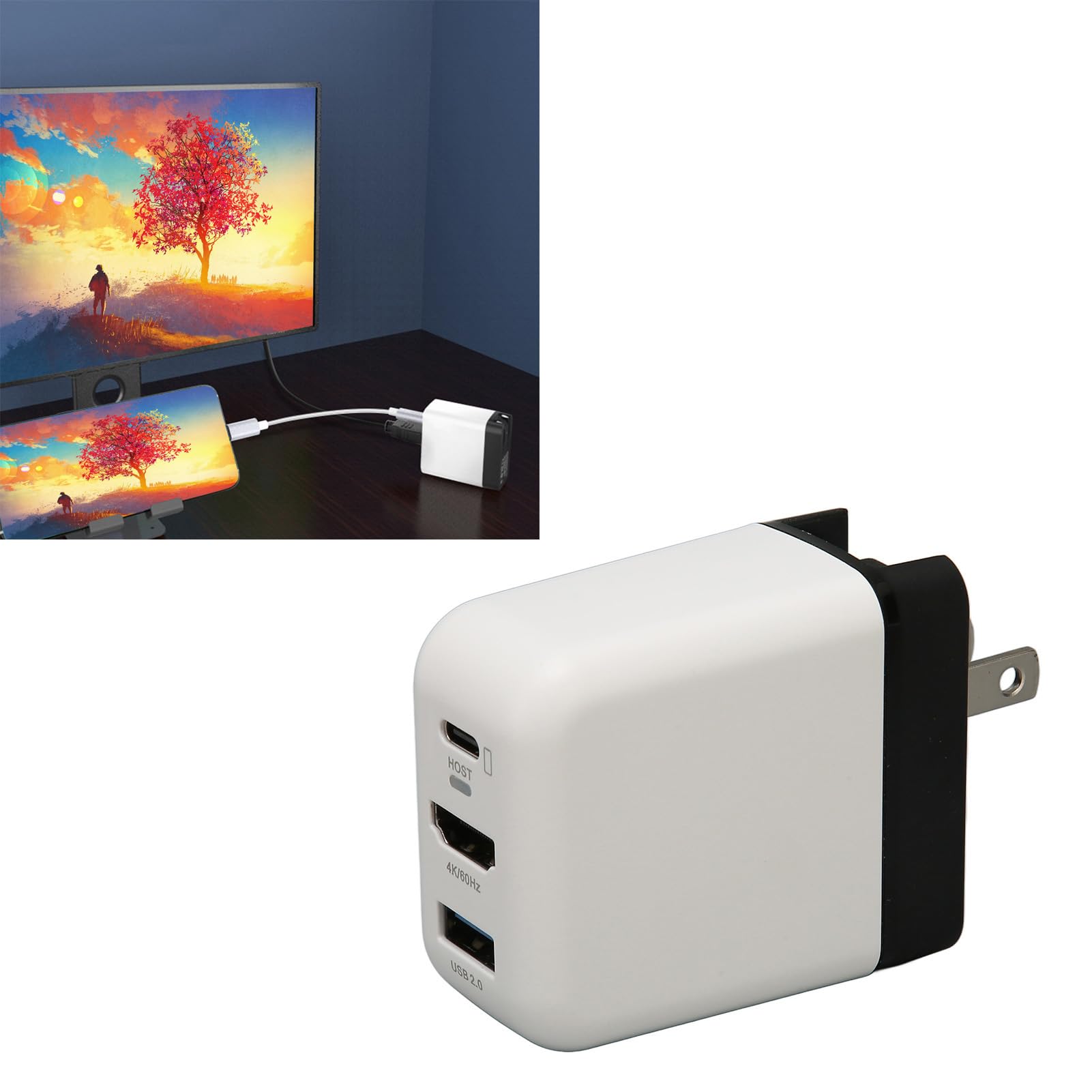 Adattatore per Caricabatterie Dock per Switch OLED, Caricabatterie Rapido 3 in 1 GaN PD 36W Caricatore USB C Dock Station per TV Uscita HDMI per Smartphone e Tablet Android