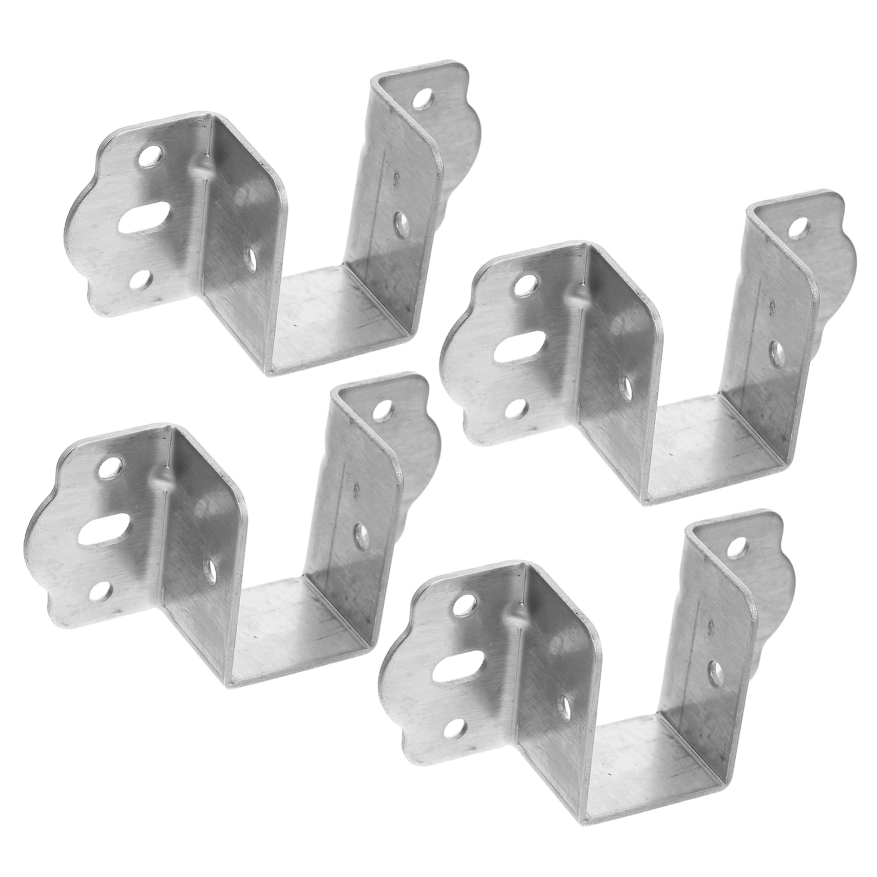 WOONEKY 4Pcs Heavy Duty U Shape Bed Rail Fittings Stainless Steel Bed Support Brackets for Bunk Beds Headboards Footboards Easy Installation Compatible with Various Bed Frames
