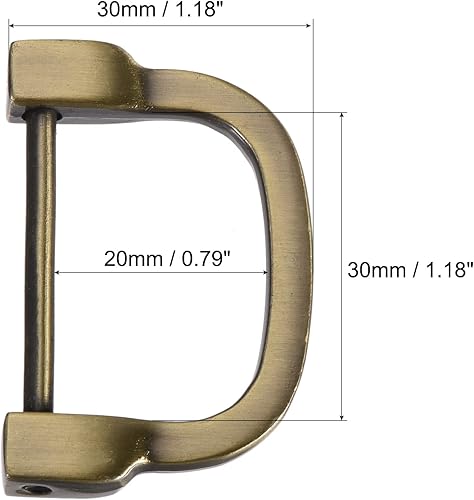 Miniatura 2 de uxcell Anillo en D de herradura en forma de U, hebillas atornilladas