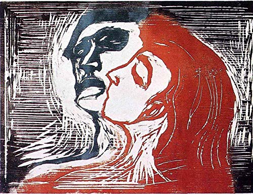 Toile Edvard Munch homme et femme pour grand salon moderne pop art