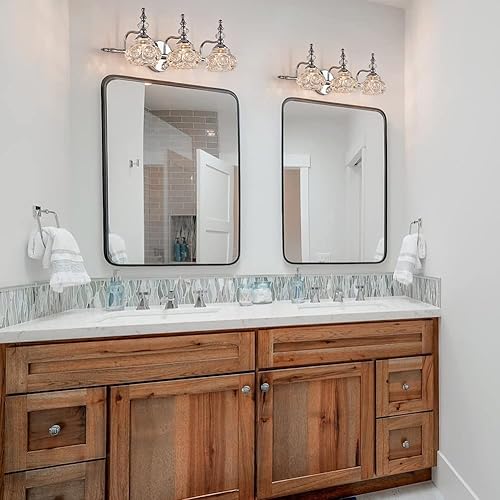 Miniatura 5 de Luces de tocador para baño - Lámparas cromadas de 3 luces de tocador